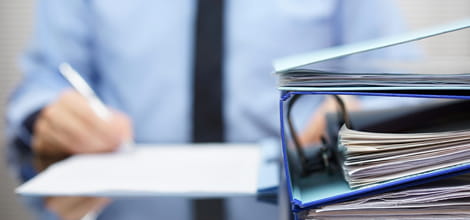 Documents being examined